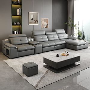 Canapé de salon multifonctionnel pliable en similicuir, inclinable, moderne et peu encombrant, personnalisé, nouvelle collection 2026 - Product Image 1