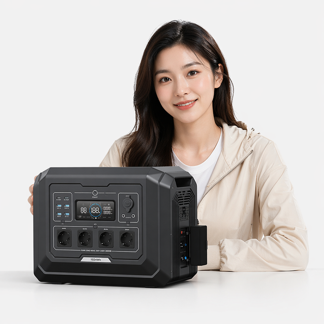 2000W 1024Wh Portable Power Station Solar Generator Backup Power for Home Emergency Camping