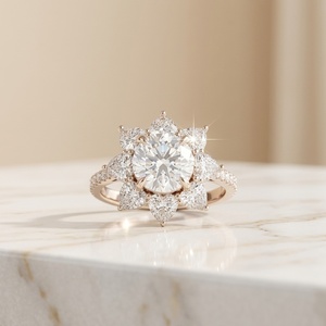 IGI Certified Heart Cut Lab Grown Diamond Halo <b>Ring</b> 14K 18K Solid White Gold Pavé Band DEF VVS Custom Jewelry - Product Image 4