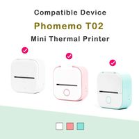 Phomemo Printer Mini T02 stiker transparan kertas termal tahan lama 3 gulungan kertas perekat termal transparan