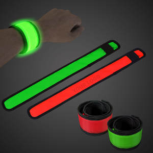 Neonglo ad alta visibilità LED Glow Slap braccialetti di plastica lampeggiante bracciali da polso per attrezzatura di sicurezza - Product Image 1