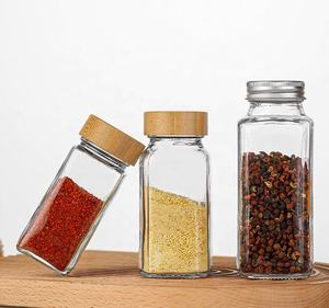 120ml 4oz Transparent Eco-Friendly Glass <b>Spice</b> Storage <b>Jars</b> with Bamboo Lid Round Food Storage Bottle Magnetic Card Access - Product Image 1