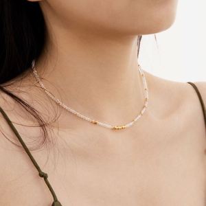 Dylam Elegance Design 925 <b>Silver</b> Natural White Crystal Beads Chain Necklace High <b>Top</b> Jewelry Manufacturer Supplier Factory - Product Image 5