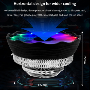 Ventilador enfriador de <span class=keywords><strong>CPU</strong></span> silencioso TISHRIC de 120mm RGB de 3 pines, radiador Intel LGA 1151 1155 1156 1366 775 AMD AM2 AM3 AM4, aplicación de ventilador de refrigeración - Product Image 6
