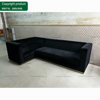 Ensemble de sièges pour boîte de nuit VIP, canapé en velours capitonné, table en verre avec éclairage LED pour bar, salon, lieu de divertissement