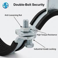 Support de tuyau SAICHENG robuste en Q235B électrogalvanisé, à double boulon, avec caoutchouc EPDM anti-sismique, pour pliage/soudage