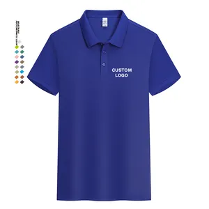 Polo de negocios de empresa, bordado de algodón personalizado, ropa de trabajo, camisa con logotipo impreso