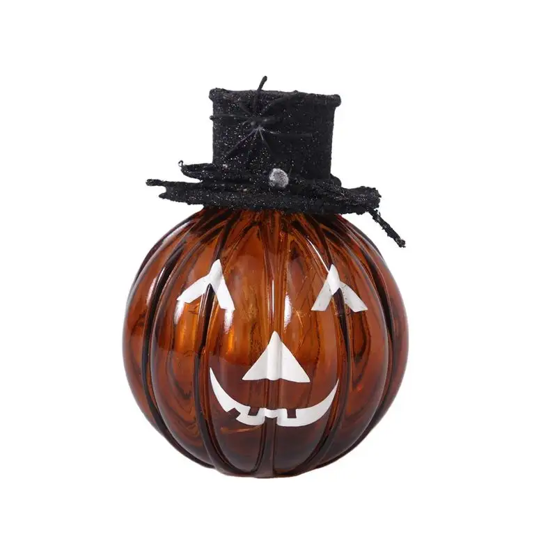 Vente chaude Halloween Party couleur personnalisée tenture murale décorative en verre citrouille lumières LED