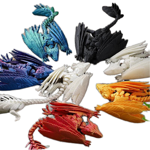 Modèle de Pterosaure Dragon Volant Imprimé en 3D, Dinosaures Plumes d'Archaeopteryx, Articulations Mobiles, Simulation en Plastique, Vente en Gros - Product Image 1