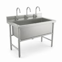 Évier de cuisine commercial en acier inoxydable moderne et économique 201304 pour la restauration rapide, avec bac de décongélation de viande