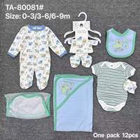 Setelan Baju Bayi Baru Lahir Katun 8 Potong Perlengkapan Bayi Hadiah 0-9 Bulan Kado Baby Shower untuk Bayi Laki-laki Perempuan