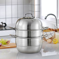 Set panci kukus tahan panas, Set peralatan dapur andal, Set panci kukus kualitas Premium anti lengket untuk koki dapur