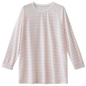 Camiseta a rayas de manga larga para embarazadas October Crystal, anti-UV, de corte holgado, para uso en exteriores y en el hogar. - Product Image 2