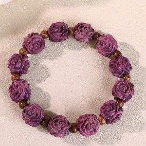 Pulsera de madera de ciprés con flor, unisex, regalo, joyería, pulsera de moda con dijes - Product Image 1