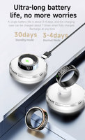 Bague connectée en alliage avec contrôle par application, surveillance de la fréquence cardiaque, de l'oxygène sanguin, du sommeil et du sport, suivi du VRC, réglage de la luminosité, suivi familial, IP68