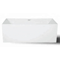KIIEILO Sanitaire bas prix 2m victorien moderne adulte plastique acrylique luxe carré support libre baignoire pour la maison hôtel projet