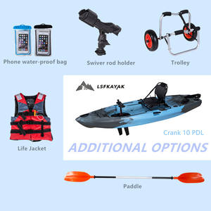 เรือคายัคตกปลาทะเลแบบทันสมัย ลำกว้าง ทรงตัวดี สำหรับหนึ่งคน พร้อมระบบขับเคลื่อนด้วยเท้าแบบฟิปเปอร์ - Product Image 4