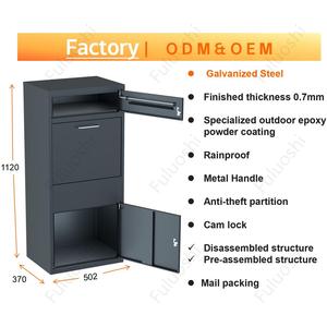 Lớn gói bưu kiện Hộp thả sàn đứng ngoài trời kim loại bưu kiện hộp giao hàng Hộp Thư thông minh Hộp Thư màu đen cho nhà bài - Product Image 3