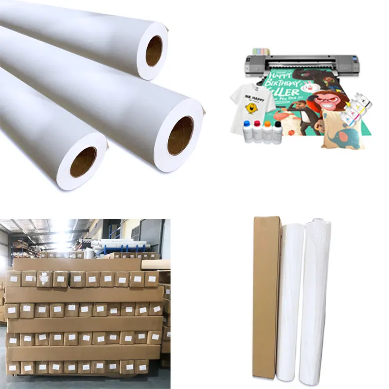 Rollo de papel de sublimación de secado rápido, 100GSM, 36, 44 pulgadas, 100m, precio al por mayor