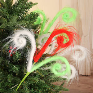 2026 Grinch Furry Elf 43cm - Rami Decorativi Real-Touch per Albero di Natale, Verdi e Rossi, per Decorazioni Natalizie e Uso Domestico - Product Image 3