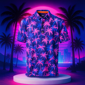 Custom Logo Sublimation Print Dry Fit High Quality Anti-shrink Vintage Knitted <b>Purple</b> Gradient Golf Polo <b>Shirts</b> <b>for</b> <b>Men</b> - Product Image 3