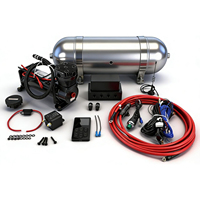 Kit de gestion de l'air pour système de suspension pneumatique, système de commande électronique, avec réservoir d'air et pompe de compresseur, noir