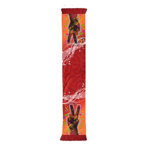 Écharpe de supporter de football personnalisable en gros, en fil acrylique, tricotée double face, jacquard dessin animé, automne-hiver, pour le sport - Product Image 4