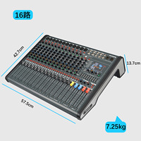 Mezclador de Audio Profesional GAX-KC16 Green Audio de 16 Canales, 99 Efectos de Reverberación Digitales DSP, Interfaz de Audio USB, Mezclador Multifuncional