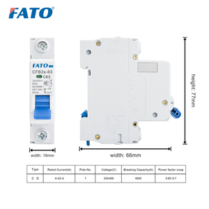 Автоматические выключатели Fato серии CFB2s на DIN-рейку, 220В переменного тока, 6-63А, 6кА, 1 полюс, пластиковые, медные, для монтажа на DIN-рейку, защита - Product Image 6