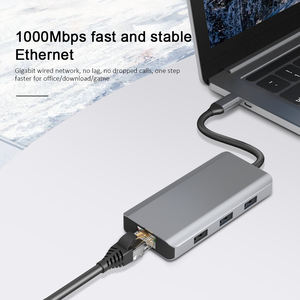 <span class=keywords><strong>Hub</strong></span> USB C Type-C 8 en 1, adaptateur HDTV 4K, <span class=keywords><strong>hub</strong></span> <span class=keywords><strong>Thunderbolt</strong></span> <span class=keywords><strong>3</strong></span> avec USB-<span class=keywords><strong>3</strong></span>.0, fente TF SD, PD LAN pour <span class=keywords><strong>MacBook</strong></span> <span class=keywords><strong>Pro</strong></span>/Air, USB C Type-C H - Product Image 5