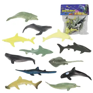 Souvenir Hadiah Mainan Plastik Kecil Hiu Laut Hewan Model