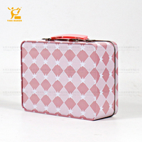 Tin smaker Factory Custom Logo Zinn Lunchbox mit Griff Oem & Odm Pink Rechteck Lunch Box Kinder Set für die Schule
