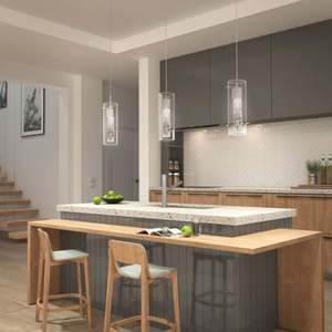 Proveedor de Gabinetes de Cocina Ofrece Isla de Cocina Modular Moderna de Madera Contrachapada Laminada con Fregadero, Encimera de Mármol, Grifo de <span class=keywords><strong>Resina</strong></span> y Cajones - Product Image 2