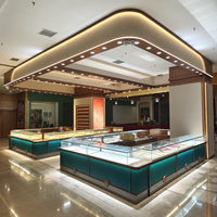 Vitrine à bijoux verrouillable haute sécurité avec éclairage LED, comptoir d'exposition en verre pour boutique de diamants