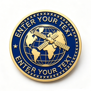 เหรียญที่ระลึกดาวเทียมแบบกำหนดเอง ทำจากโลหะผสมสังกะสี สำหรับนักสะสมอุตสาหกรรมอวกาศ เหรียญที่ระลึกสำเร็จการศึกษาแบบส่วนตัว - Product Image 1