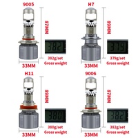 Phare LED automobile A80 Mini avec lentille œil de poisson, lumière blanche haute luminosité, anti-éblouissement, 12V 24V, universel, pour modification de voiture