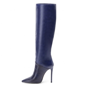 Big Size 45 Leather Upper Women Pointed Toe Knee-High <b>Boots</b> Slip-on Thin High Heel Winter Anti-Slippery Long Booties for Ladies - Product Image 1