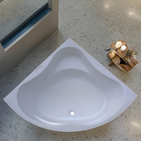 Baignoire d'angle japonaise en acrylique de style encastré moderne avec robinet de vidange, écologique, à vidange réversible, spa portable pour immersion intérieure