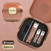 Ensemble de miroirs de manucure en acier inoxydable de luxe haut de gamme avec coupe-ongles et outils complets écologiques