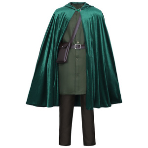 Disfraz de Frodo Baggins con Capucha Verde, Traje Medieval Completo para Cosplay, Juego de Rol y Anime - Product Image 1