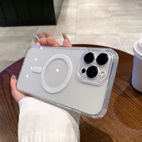 Coque de téléphone transparente en acrylique magnétique pour iPhone 17 Pro Max