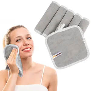 Оптовая продажа, экологически чистые коралловые флисовые салфетки для снятия макияжа, очищающие мягкое полотенце для рук и лица