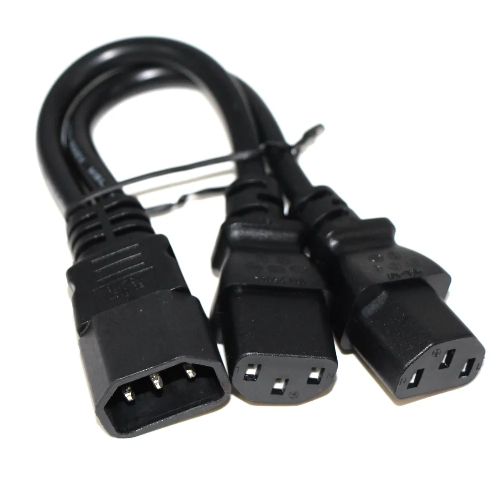 Tipo 2 en 1 extensión Iec 320 conector de enchufe del divisor del C13 C14 hembra cable cables