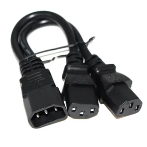 Type 2 in 1 extension Iec 320 Plug Connector Splitter C13 C14 Socket cable cords