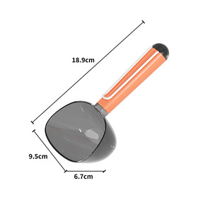 Cuchara para comida de mascotas con clip de sellado de acero inoxidable, mango grande, espátula medidora de precisión, venta al por mayor. - Product Image 2