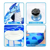 Bouée gonflable géante en PVC Dragon Volant Bleu, pour parc aquatique, 262x153x130CM, pour piscine extérieure, fête, plage