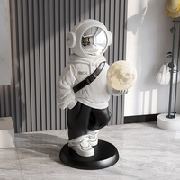 Grand lampadaire moderne en résine pour astronaute Design figuratif bleu/blanc écologique pour salon ou pendaison de crémaillère