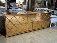 Foshan Mobilier léger italien doré de luxe fabriqué en usine Meuble TV OEM haut de gamme Table d'entrée pour salon Cave à vin