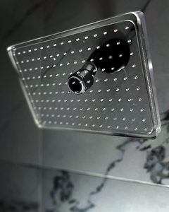 Pommeau de douche en acrylique cristal rectangulaire transparent avec cascade et couverture complète du corps OEM en usine - Product Image 2