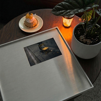 Cadre photo carré en acier inoxydable, style industriel, inspiré d'Instagram, décoration murale, sensation haut de gamme, salons